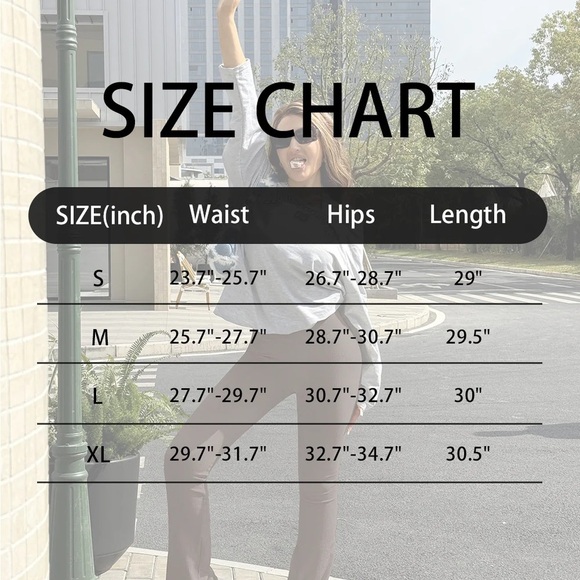 OQQ High-Waisted Black and Coffee Brown Yoga Flare Pants NWT 2-Pack size: Large - Picture 2 of 6